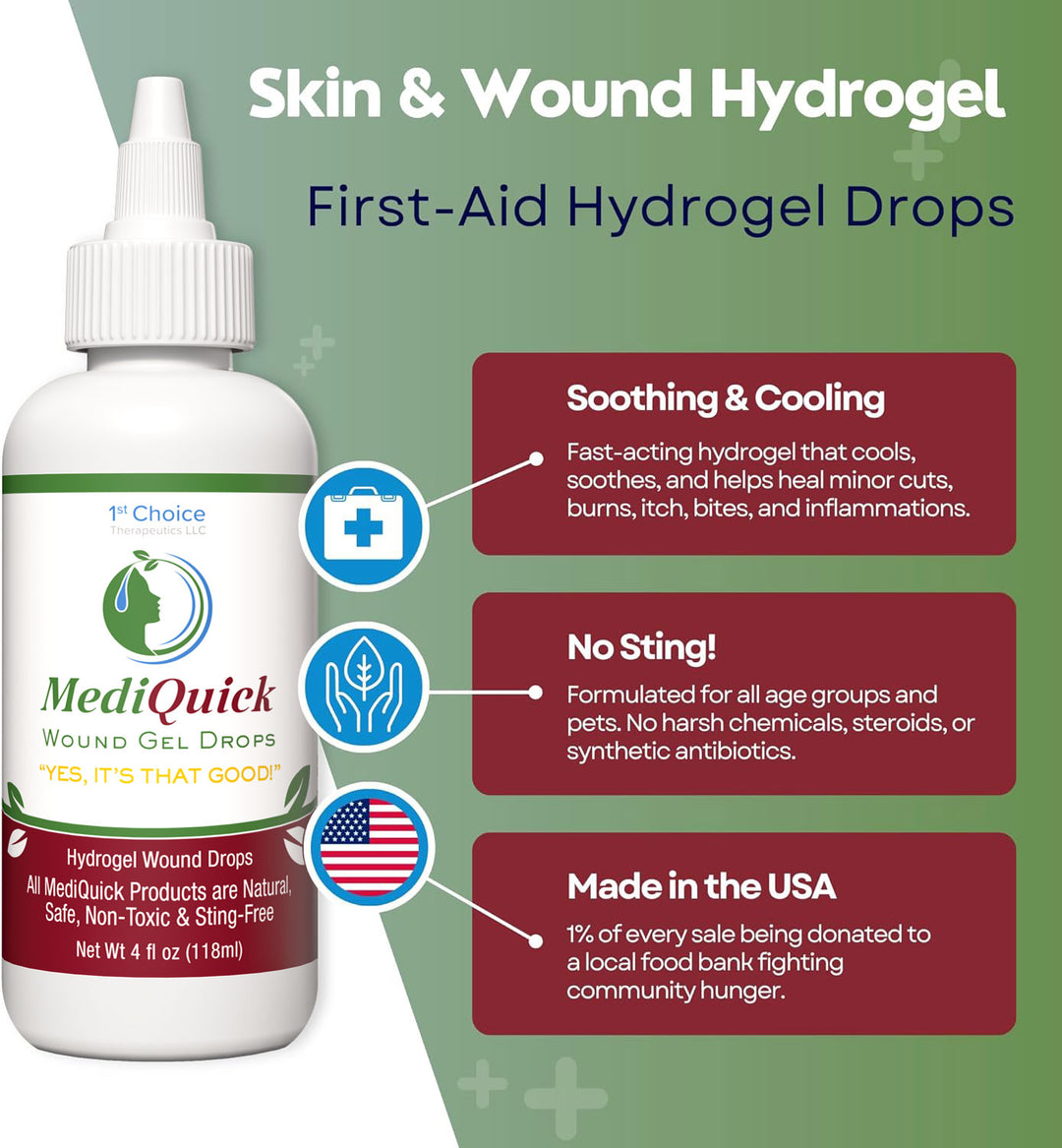 MediQuick Wound Gel Drops (4oz ) First-Aid Gel