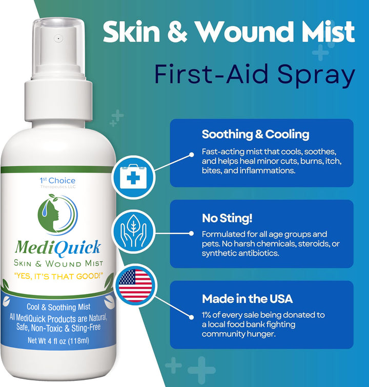 MediQuick Skin & Wound Repair Mist (4oz) First-Aid Spray